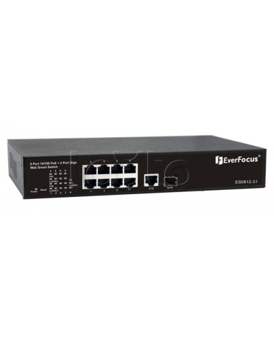 Коммутатор PoE 8-портовый EverFocus ES0812-31 в Томске Коммутаторы Pintop.ru