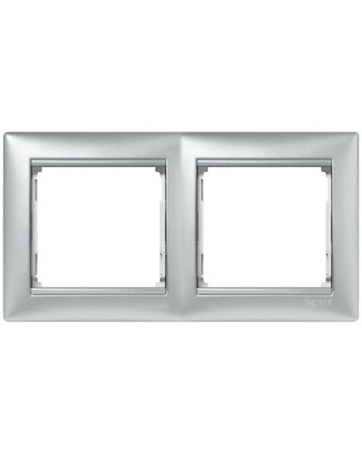 Рамка 2 поста горизонтальный монтаж алюминий Valena Legrand 770152 в Томске Аксессуары для кабель-канала Pintop.ru